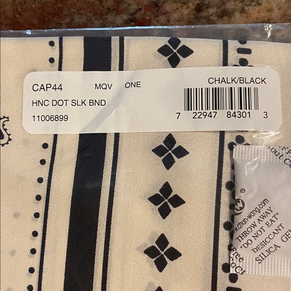COACH Horse & Carriage Dot Print Silk Bandana in Chalk & Black #CAP44, 23" x 23" - Picture 4 of 5